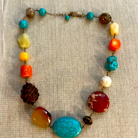 Multi Stone statement necklace - Picture 1 of 5